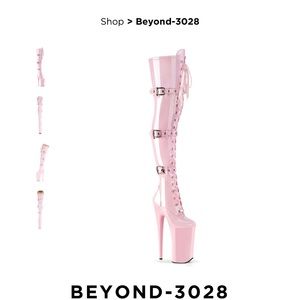 Pleaser Thigh High 10” Pink Boots